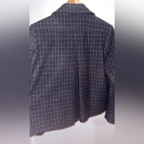 FILIPPA K // Swedish 🇸🇪 brand wool blend grid pattern moto jacket swing coat - Picture 9 of 15